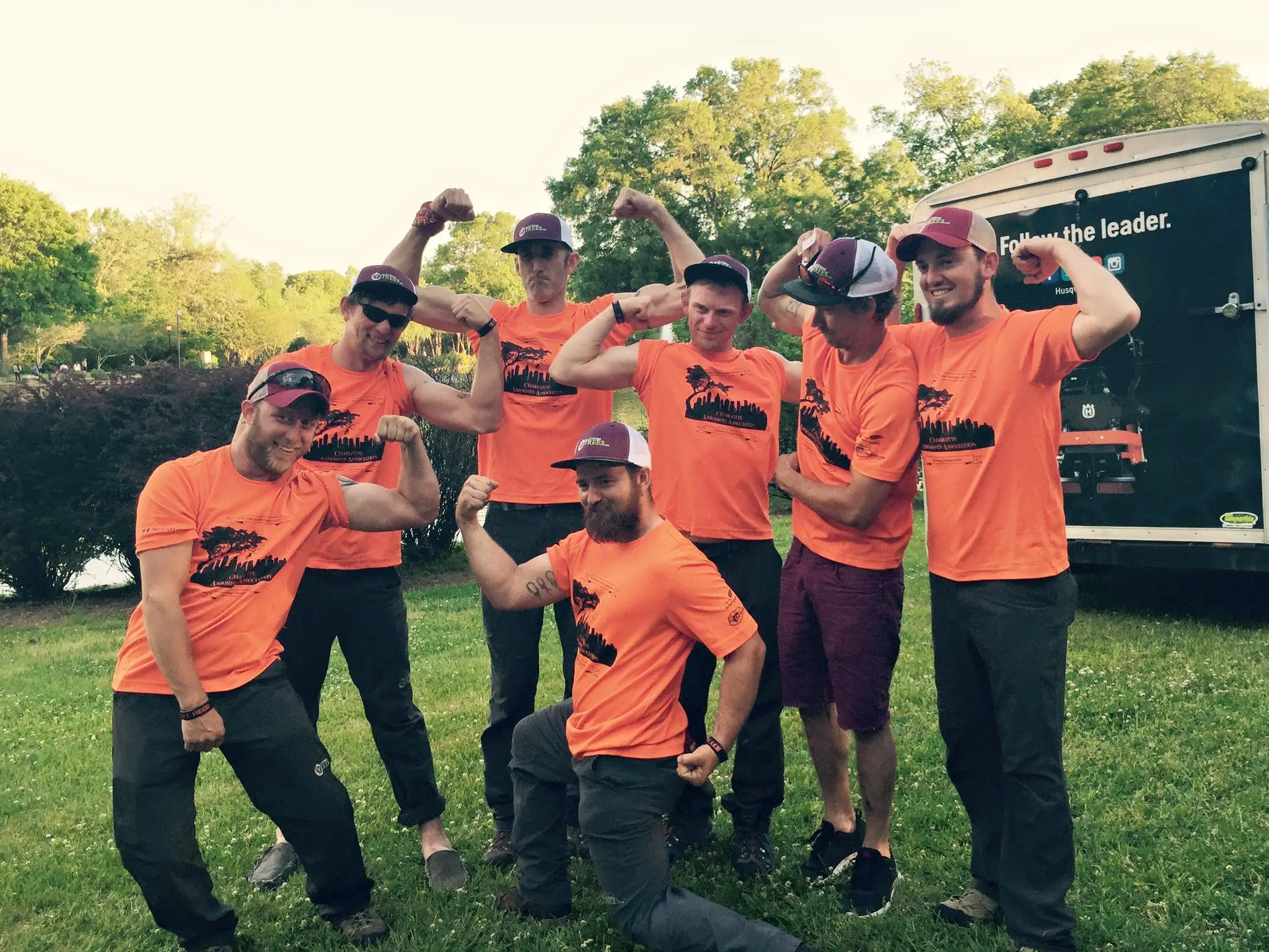 The All About Trees crew at the 2016 Charlotte Arborist Association Tree Climbing Championship. The All About Trees crew at the 2016 Charlotte Arborist Association Tree Climbing Championship.